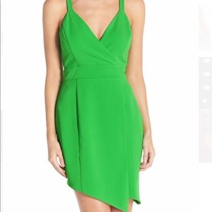 Greylin Cut Out Green Asymmetrical Dress